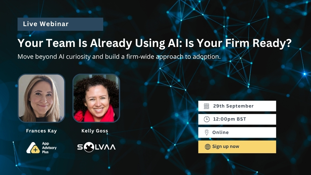 AppAdvisoryPlus's tweet photo. Are you ready to harness AI effectively.
Join us for the first session in our brand-new AI series. https://t.co/Rj2lji7Cno
#Solvaa #AppAdvisoryPlus https://t.co/riQfj74xBs