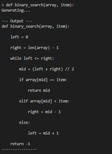 h00recki's tweet photo. OH MY FUCKING GOD THE CLANKER I PRETRAINED IN GRADCRAFT CAN WRITE PYTHON!!!!!!!!!!!!!!!!!!!!!!!!!!!!!!!!!!

it is a bit retarded on the binary search because it inverted update of left adn right

BUT OH MY GOD IT IS VALID CODE

IT EVEN WORKS WITH DIFFERENT VARIABLE NAMES https://t.co/1D3Xpyv337