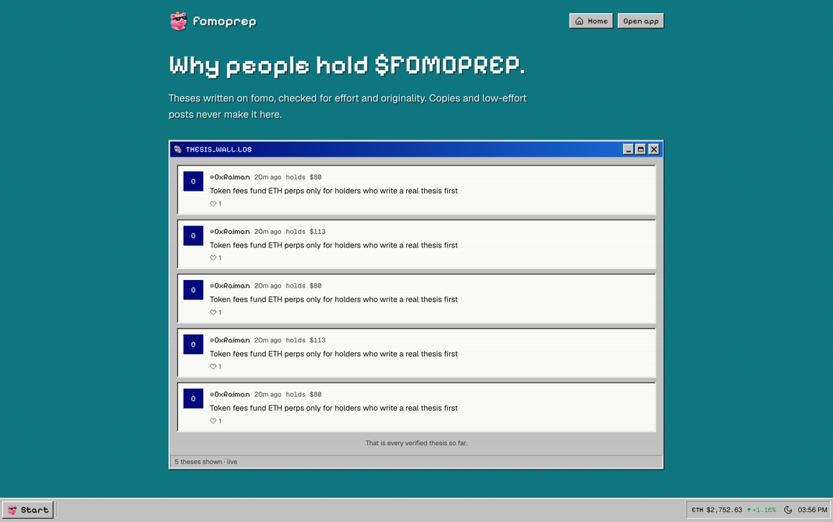 fomoprep's tweet photo. THESIS_WALL.LOG

Every verified $FOMOPREP thesis lands on the wall.
No bots, no copy-paste, just reasons.

Read why people hold, then add yours:
https://t.co/kuG049kIyR https://t.co/rMx9CbsdRd