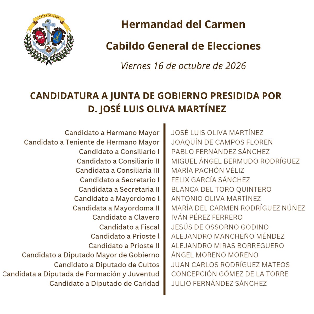 unidoselcarmen's tweet photo. Hoy damos a conocer a las personas que forman parte de 𝑼𝒏𝒊𝒅𝒐𝒔 𝒑𝒐𝒓 𝒆𝒍 𝑪𝒂𝒓𝒎𝒆𝒏.

Un grupo de hermanos que, desde sus diferentes formas de vivir la Hermandad, afrontan este proyecto con mucha ilusión y con ganas de seguir creciendo.

#UnidosPorElCarmen https://t.co/nqp9IILn7g