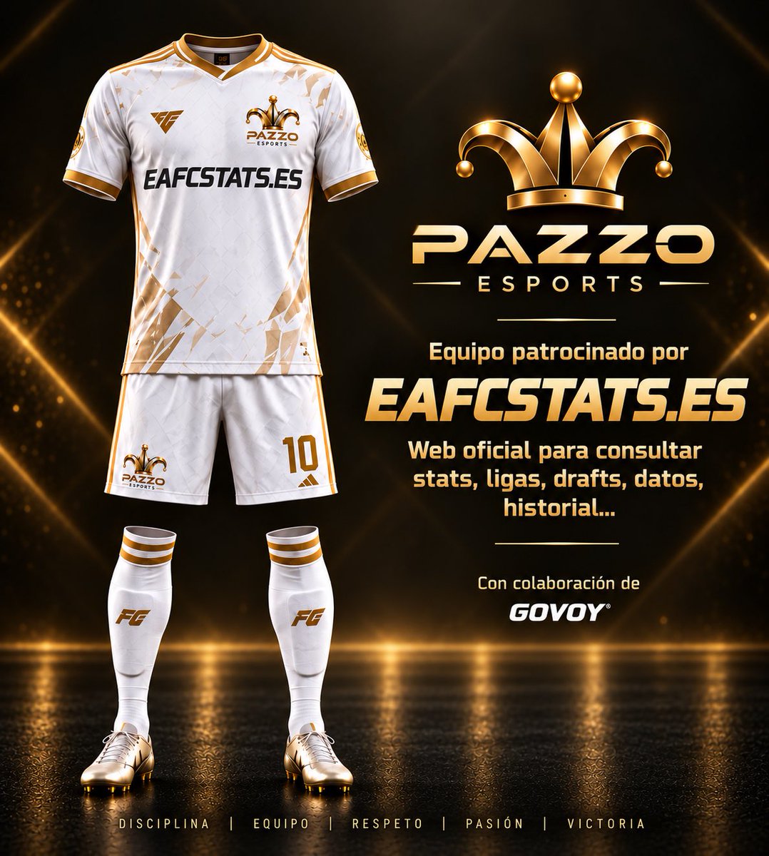 PazzoESPORTS's tweet photo. Nuevo patrocinio, @eafcstats se incorpora como patrocinador de Pazzo ESPORTS, web espectacular y diferente, donde se ven stats, historial, ligas, drafts, pizarra táctica …. Echarle un ojo! https://t.co/ZGEtzHDwUq