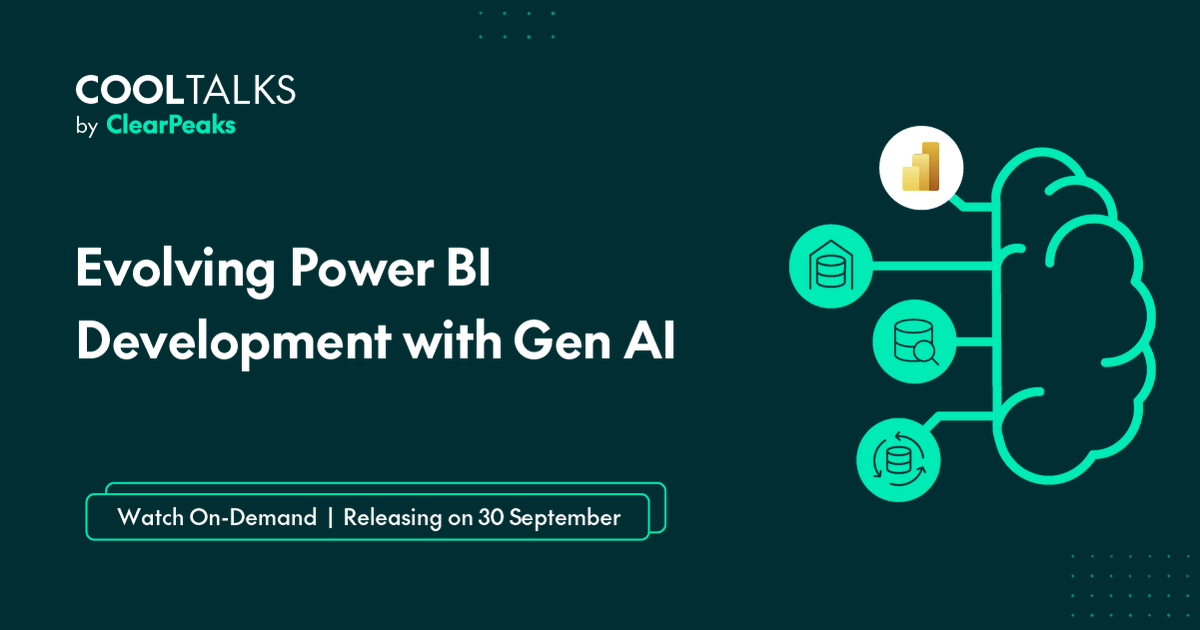 CLEARPEAKS's tweet photo. Join us for an exciting CoolTalks session on 30th September, where we show you how you can evolve your organisation's Power BI development with Gen AI, and a workflow to enable BI industrialisation for enterprises.

Don’t miss it! Register now: https://t.co/inUiSlttYv https://t.co/TvF2q08s5h