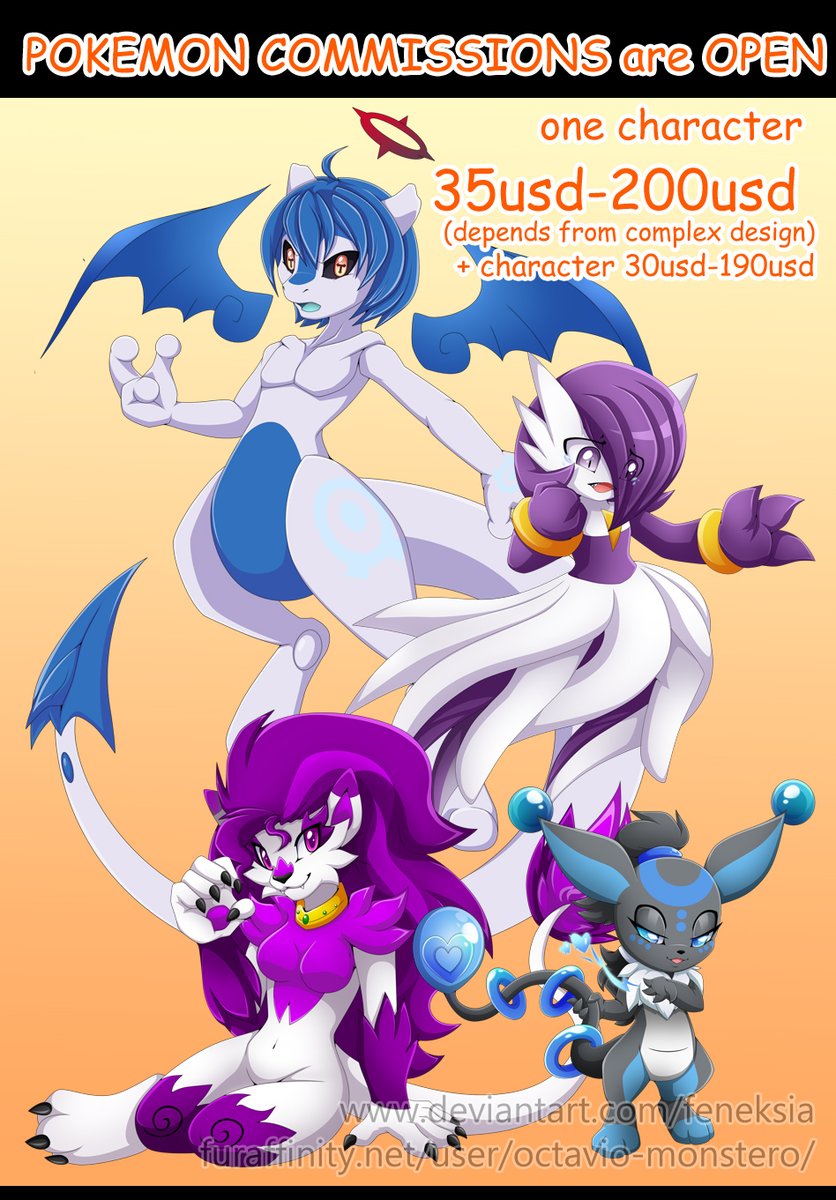 feneksia_plush's tweet photo. #pokemon #pokemonart #furry #pokefurry #commission #commission_open #commissionopenI can draw: Pokemon/ fakemon/ digimons/ Pals (palworld), and other cute oc monsters, and ferals, just ask in DM/note.
for NSFW +10-15usd 
simple background + 10-15 usd 
without BG: free https://t.co/DhhfQhpejY