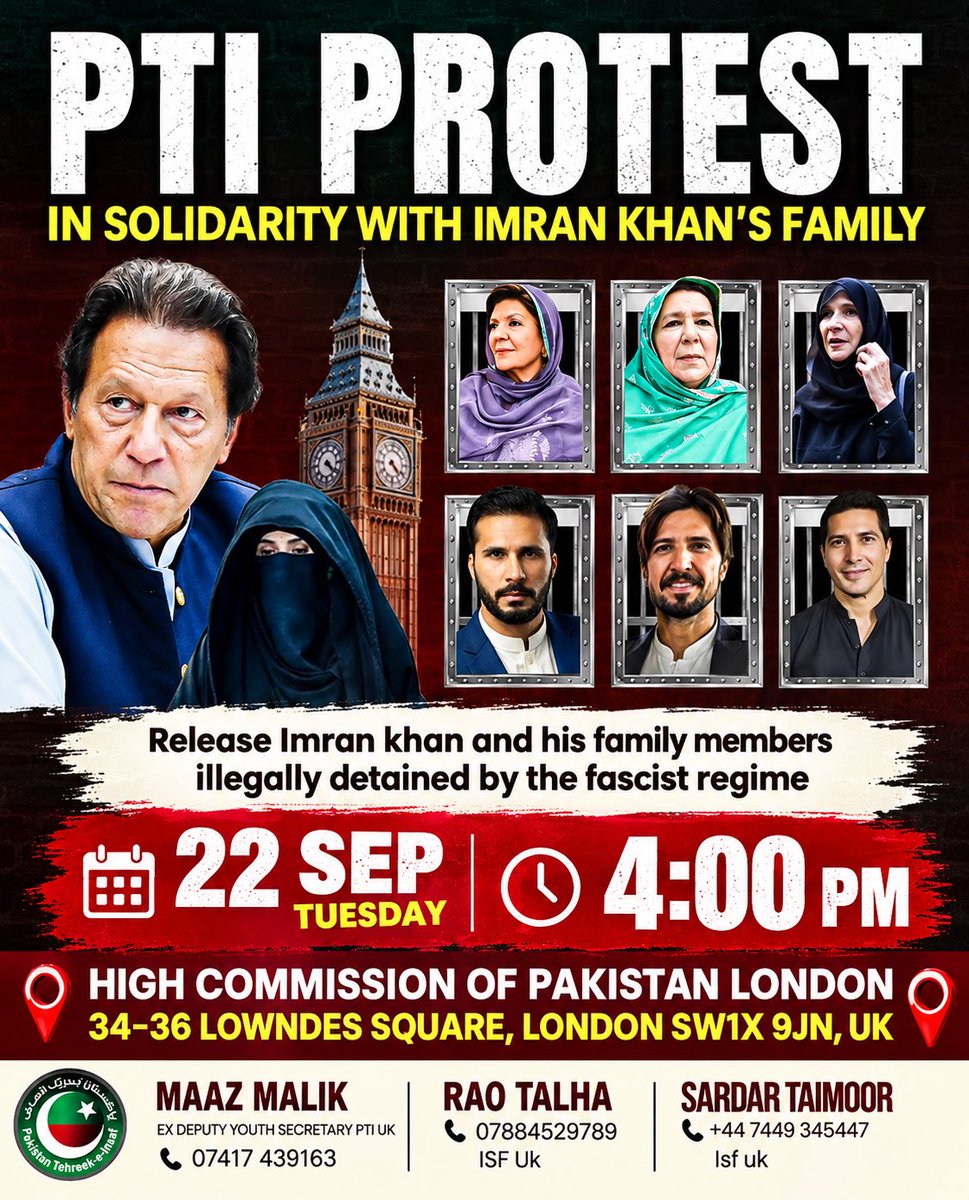 IndusOSINTIntel's tweet photo. 🚦Overseas Protests in Support of Imran Khan:

Several protests are being organised in various foreign countries by Imran Khan’s supporters and members of the Pakistani diaspora. Multiple protest posters circulating online call for his release and express solidarity with him.

⚠️ After the continuous unrest in Pakistan-occupied Jammu Kashmir (PoJK) another challenge is emerging for Syed Asim Munir, with pro-Imran Khan protests being planned both inside Pakistan and overseas.

��� Posters from several countries announcing/supporting these protests are attached.

#Delvaux #nampingster #MahaRPETAbhiyaan #manisa #saldırı Isha Rikhi 新井さん 台風一過 MC KEONHO CENTER STAGE MC EOM TAKES OVER アルバルクMR FANBOY Q48レディーフランシス नंदन यादव बिहार पुलिस #EliteconGrowth #AsianGames