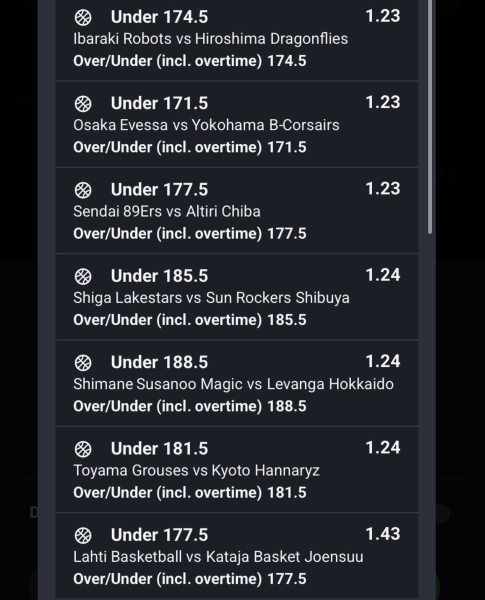 Bettips123's tweet photo. U1YH85

BASKETBALL 🏀 UNDER FT💥
All today starting soon.

Edit to your best taste✍🏼
#sportybet #basketball #boom #code https://t.co/FbzPeQbt0H