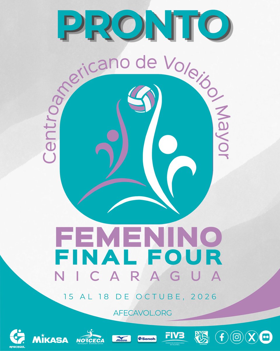 Afecavol's tweet photo. 🏐🔥 ¡SE ACERCA EL III FINAL FOUR FEMENINO DE AFECAVOL!
Nicaragua 🇳🇮 será sede de la tercera edición del torneo
📍 Polideportivo Alexis Argüello
📆 Del 15 al 18 de octubre de 2026
#afecavol #finalfour #voleibolfemenino https://t.co/yKvzib8o6p