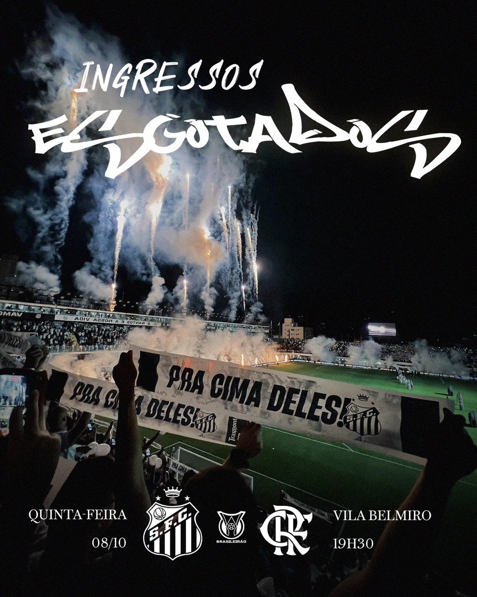 SantosFC's tweet photo. INGRESSOS ESGOTADOS! ⚪⚫

Quinta-feira é dia de Alçapão! Vai pra cima deles!

⚠️ Em caso de desistência, nova carga poderá ser disponibilizada https://t.co/IibnW4vg2Z