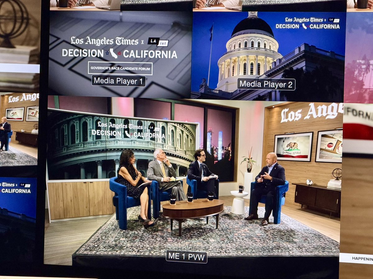 DrPatrick's tweet photo. L.A. Times Media Group is live now! Proud to host Decision California, bringing together an important discussion on California’s 2026 race for governor. @latimes @latimesstudios_ 

Watch live now. https://t.co/qsCo1MQfeJ