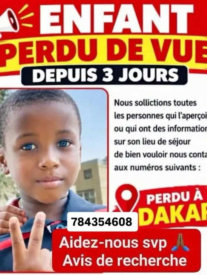 Avis_Senegal's tweet photo. 🚨Mon fils a disparu depuis 3Jours🙏 https://t.co/DcqPdA2FTl