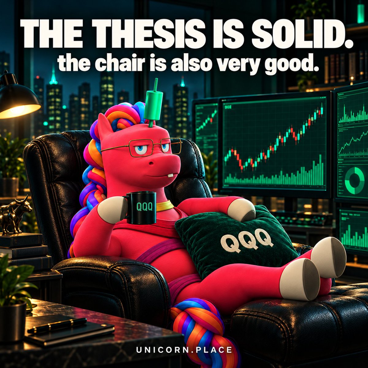 UnicornPlaceRH's tweet photo. Unicorns contine to work.

$UNICORN burns. $QQQ accumulates. 

The thesis is solid. It's a time game. https://t.co/6gYTC9d7TY