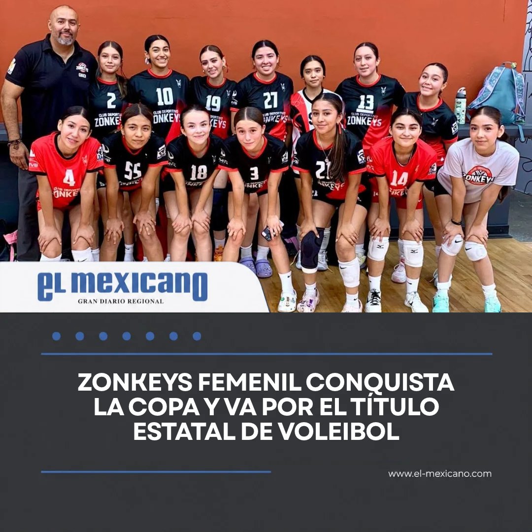 ElMexicanOnline's tweet photo. El equipo femenil de voleibol de #Zonkeys se coronó campeón de la Copa 2da División de Clubes tras remontar y ganar la final 22-25, 25-18 y 15-11 en la Arena Zonkeys.
Con el título, las tijuanenses representarán al municipio en la Etapa Estatal, que se disputará en #Rosarito. https://t.co/teYvq8a22w