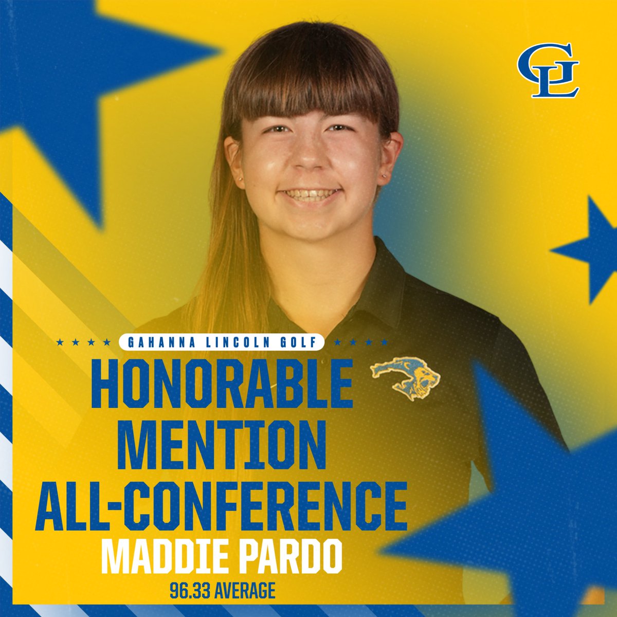 GLHS_Athletics's tweet photo. Nice Job Maddie on earning All-Conference honors! We are proud of you and your efforts this year! #OnePRIDEOneFamily #LionsLead #AllConference #Golf https://t.co/AghjXN0Zpu