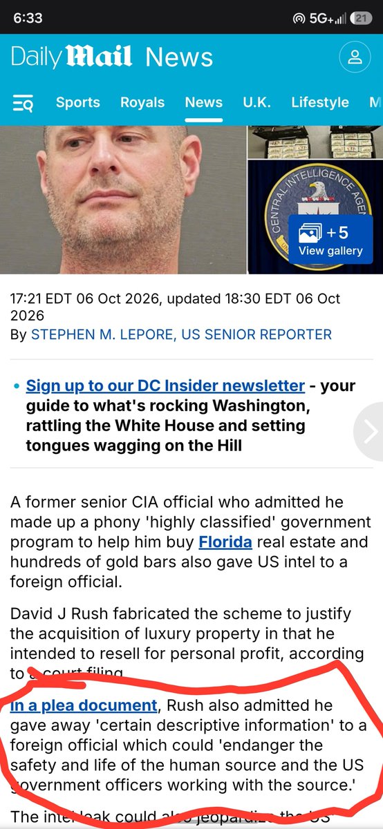 poopacious's tweet photo. Coincidence blah blah correlation /= causation blah blah, but what are the chances?  Dude arrested forever ago for stealing gold, takes a plea deal essentially admitting treason, same day another spy chief gets black bagged for the same kind of treason, selling state secrets? https://t.co/SEEfftS1gf