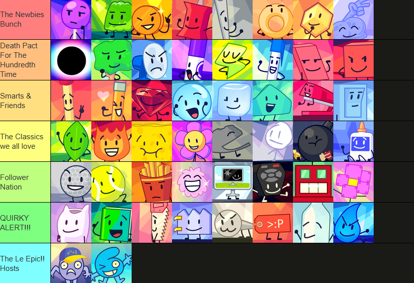 pinkstart_'s tweet photo. i have designed the worst possible bfdi season with the most abhorrent teams https://t.co/lyjbSb4Oai