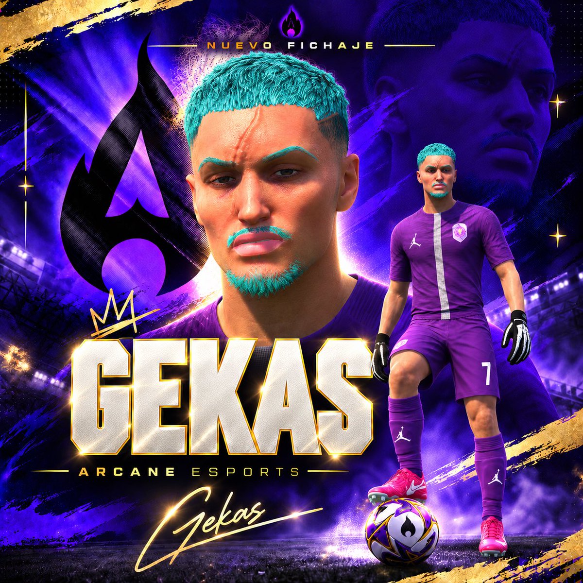Arcane__eSports's tweet photo. #FICHAJE/#PROCLUBS

💜 ¡Bienvenido #Gekas! Killer, con gol y mucho pase, delantero muy completo para nuestra zona ofensiva. Nos hará cantar muchos goles seguro.

~ Posición: DC

#SomosArcane 

@_chocolate3000 @LaCasadeClubes @FichajesAyudas https://t.co/MErGSdSLNu