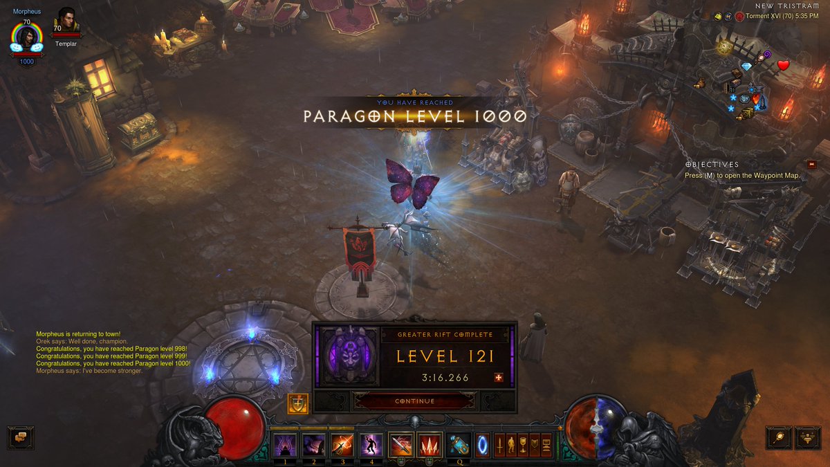 MorpheusProFail's tweet photo. Diablo 3 Season 40, I achieved Paragon level 1,000! What an amazing milestone. The grind continues as I want to get up to 3,000+ which will be quite the grind in Solo Self Found (SSF). https://t.co/SkgrlD5Fzp