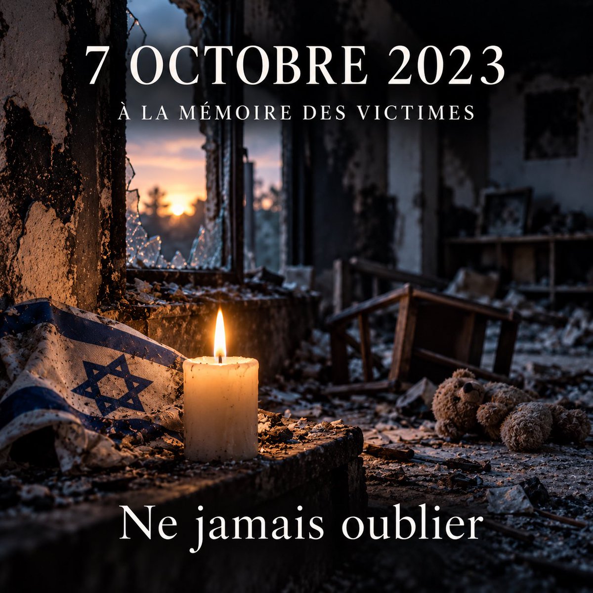 JulienOdoul's tweet photo. 🇮🇱🇫🇷 Le 7 octobre 2023, la barbarie islamiste du Hamas lançait la plus effroyable entreprise d’extermination de juifs depuis la Shoah. N’oublions jamais les 1200 victimes de ces attaques génocidaires dont 51 filles et fils de France. 

Am Israël Haï ! 
Vive notre civilisation ! https://t.co/5j7WhLesGL