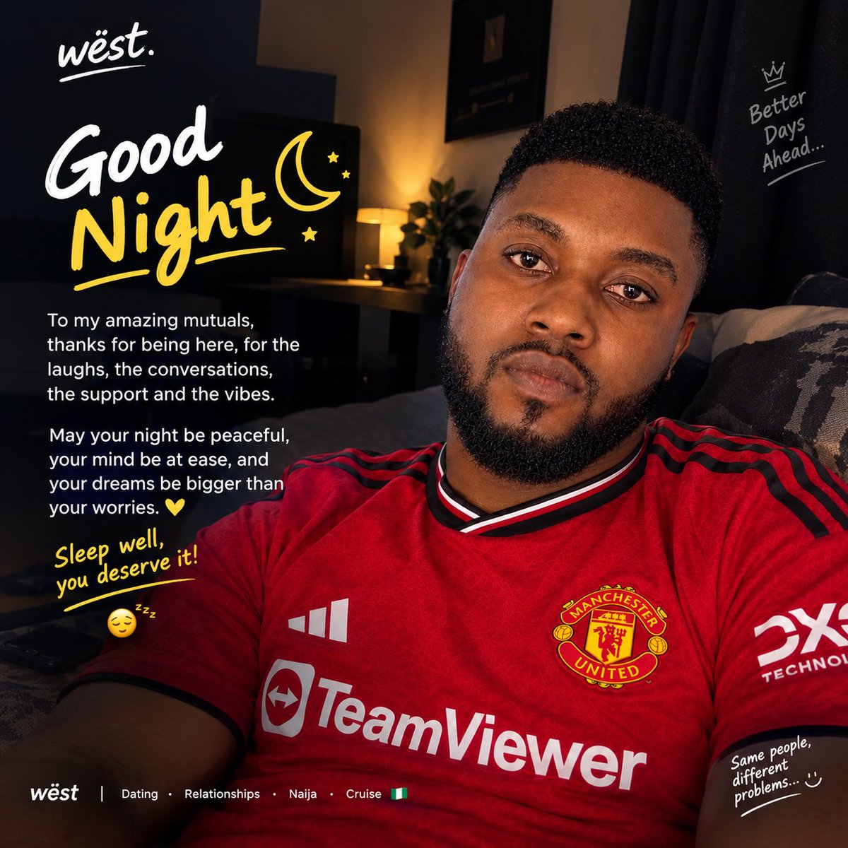 kelvinwest911's tweet photo. Good Night 🌙✨
To my amazing mutuals,
thanks for being here, for the laughs,
the conversations, the support and the vibes.
May your night be peaceful,
your mind be at ease, and
your dreams be bigger than
your worries. 💛
Sleep well, you deserve it! 😌💤
Better Days Ahead... 👑 https://t.co/fXuHv4E8Ty