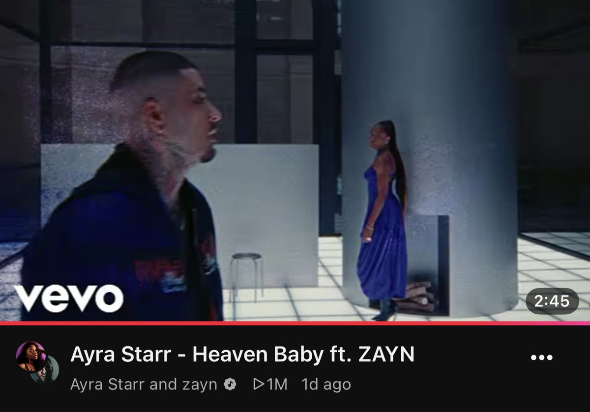 ayrastarrdailyy's tweet photo. “Heaven Baby” official music video has now surpassed 1M views on Youtube after a day of it’s release💜 https://t.co/Kt8hUq2rwV