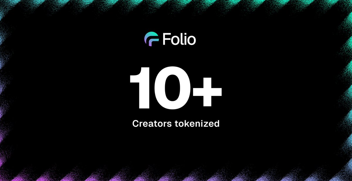 tryfoliofun's tweet photo. 10+ creator tokenized on folio already https://t.co/PqDuL6iobI