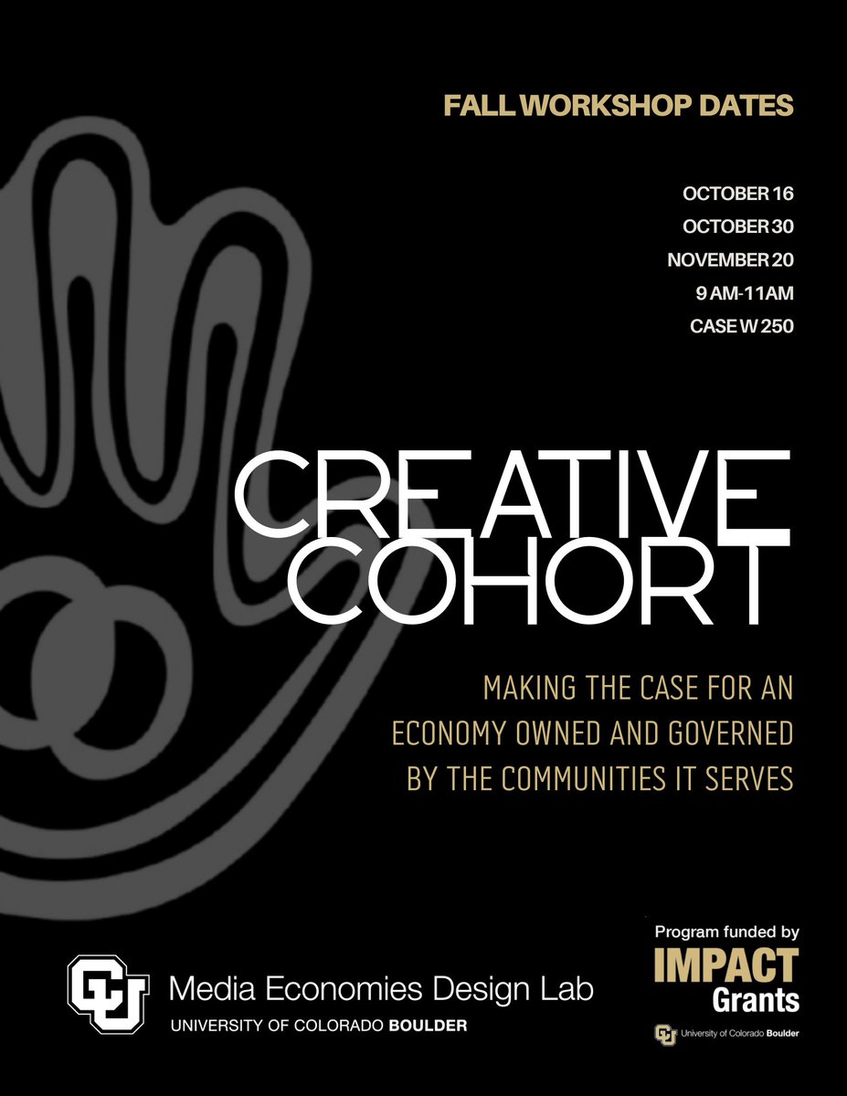 MEDLabBoulder's tweet photo. MeDLab is looking for 10 students to join our Creative Cohort this fall, a paid media project on community ownership and economic democracy. If you have a passion for graphic design, storytelling, videography, or anything creative, apply today! #MEDLab #CUBoulder #Creative https://t.co/dROoW7KkjT