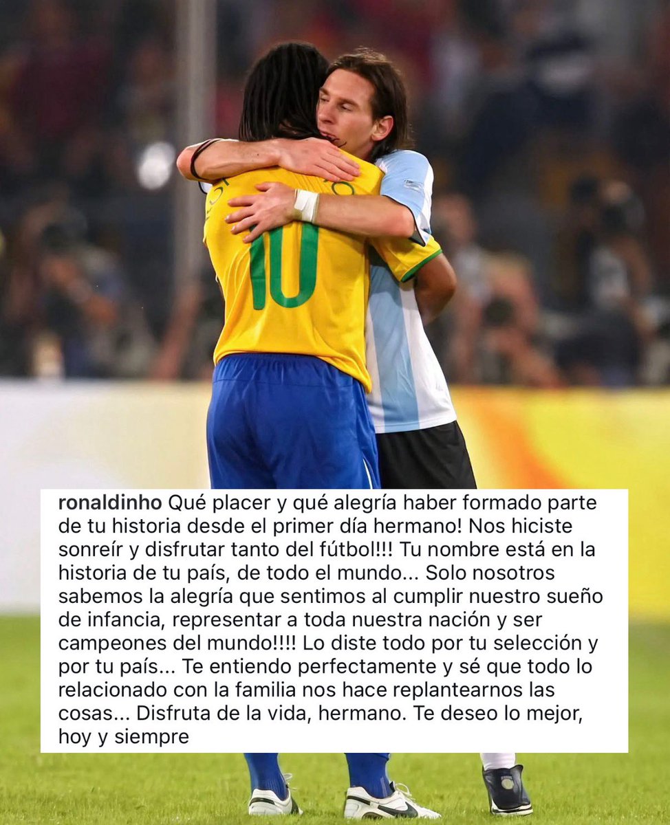 Messismo10's tweet photo. Ronaldinho vía Instagram. https://t.co/TbiSV9UvQt