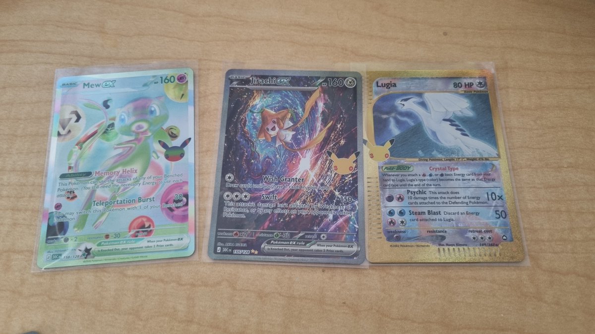 ToughGaloot's tweet photo. Only managed to snag 1 booster bundle last week but man the hits were JUICED 💦💦

Was hoping to get these graded but print quality is kinda dookie unfortunately 🫠 https://t.co/rogjENpWkc