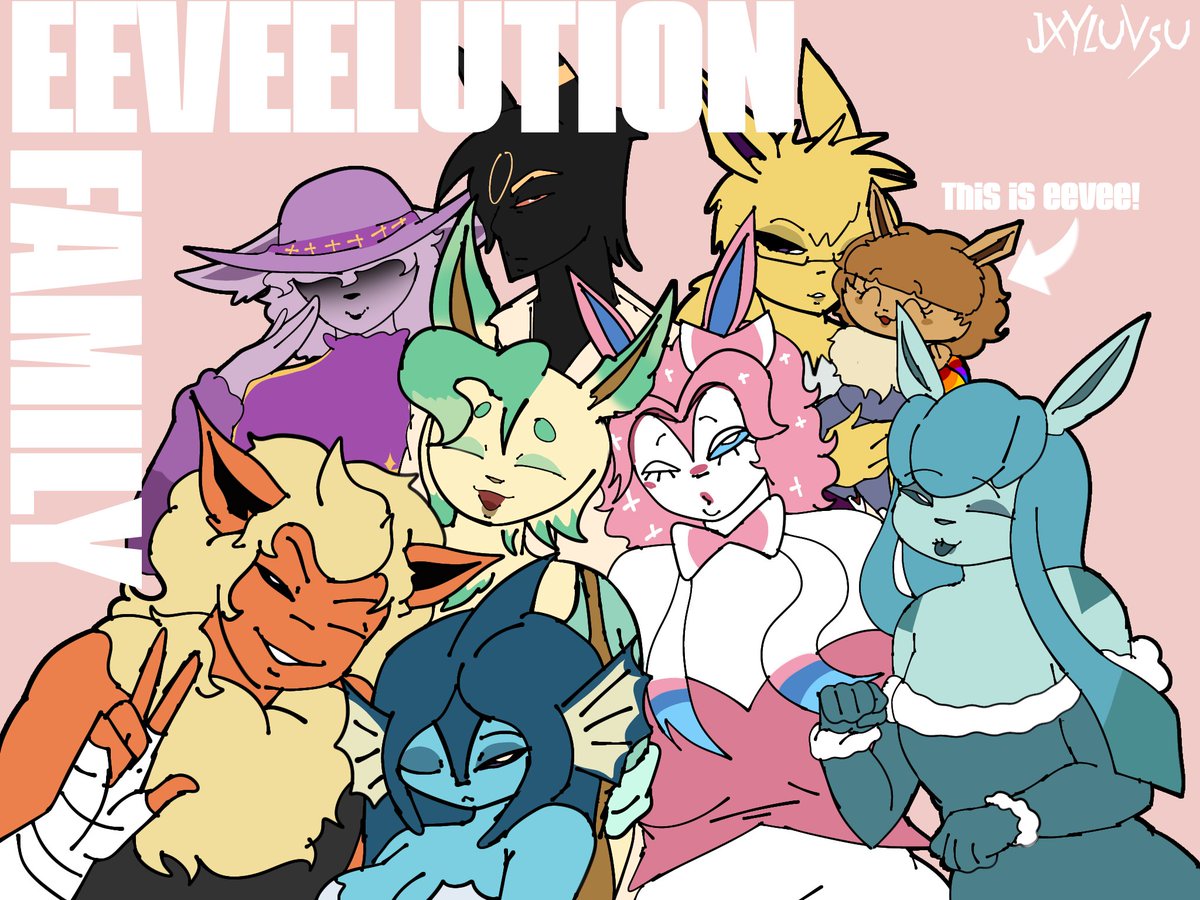 Jayjaybae0's tweet photo. Eeveelution family
Credits to my @acey_waseyy for designing half!!<
#pokemon #Pokemonartㅤ #eeveelution https://t.co/7hDVPOhvdj