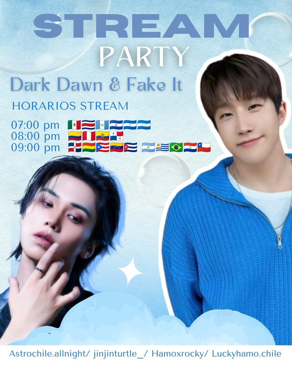 HamoxRocky's tweet photo. STREAM PARTY

#AROHA y #HAMO, únete todo Octubre, de Lunes a Viernes en la masiva para "Dark Dawn" y "Fake It"

— Sigamos reproduciendo y apoyando a #JINJIN y #ROCKY✨

Usa los siguientes tags en la masiva:
#진진_DarkDawn #라키_FakeIt #JINJIN #ROCKY @JINJIN_offcl @p_rockyent https://t.co/XoT1BhJUdL