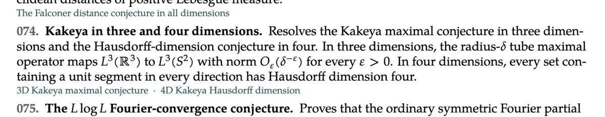 khoomeik's tweet photo. kakeya conjecture in R^3 has been resolved

(fields medal for hong wang this yr was for progress on this problem) https://t.co/Uq7OBDTtyN