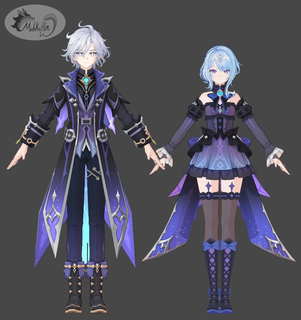 Muhklord20's tweet photo. Behold. The full project. -Hats off to see their heads betttteerrr.
#Mitya x #Odette #Alyosha x #Vodyanitsa
#Alyonitsa #GenshinImpact https://t.co/kWVjb8wjXX