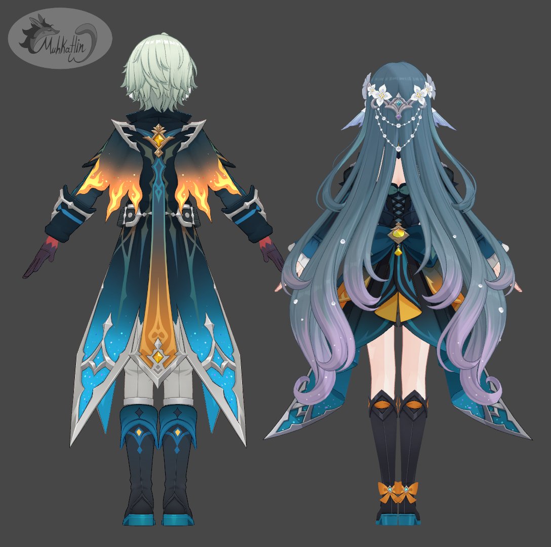 Muhklord20's tweet photo. Behold. The full project. -Hats off to see their heads betttteerrr.
#Mitya x #Odette #Alyosha x #Vodyanitsa
#Alyonitsa #GenshinImpact https://t.co/kWVjb8wjXX
