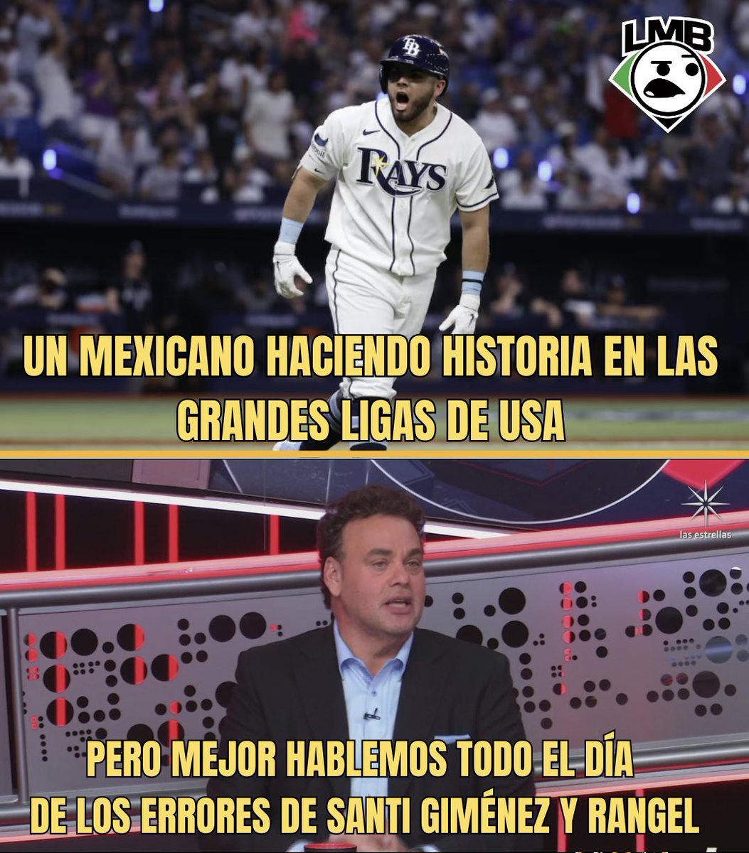 LMB_memes's tweet photo. Me dueles mi Mexico, le dan más promoción a los errores de un futbolistas que a logros históricos de deportivas mexicanos, por eso les aconsejo que consuman las marcas que apoyan al béisbol mexicano. https://t.co/0QVmNpgCoG