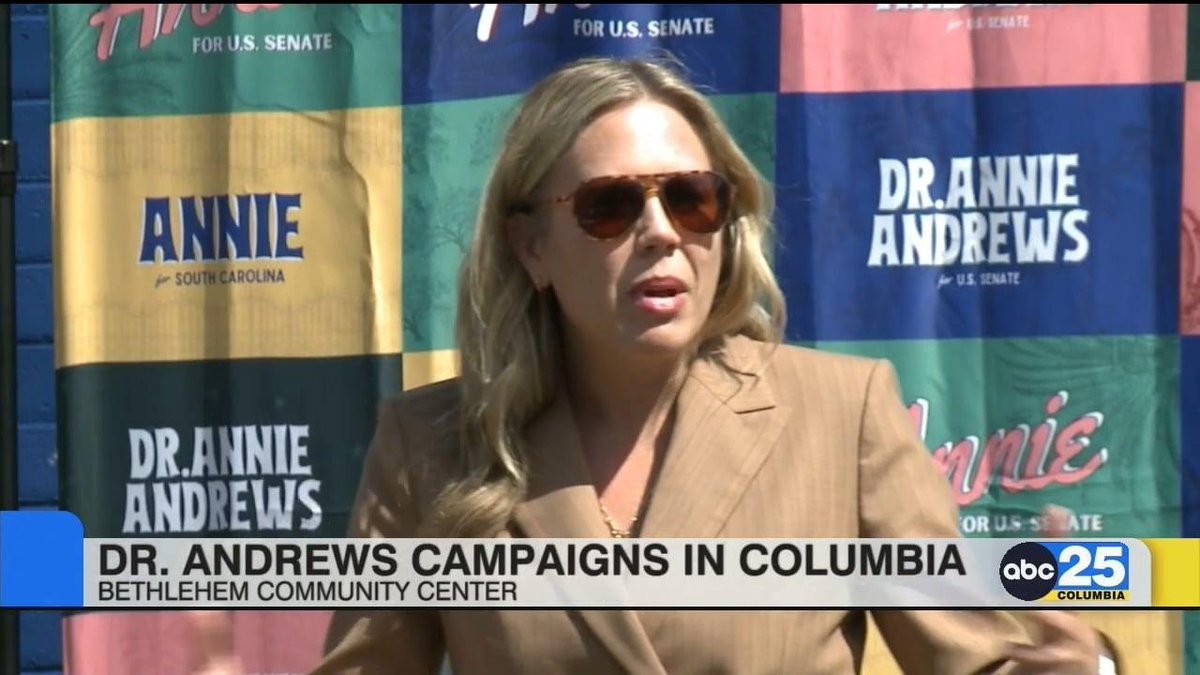 abc_columbia's tweet photo. Tuesday afternoon, Senate candidate Dr. Annie Andrews spoke with supporters and undecided voters during her "Patients and Prices" tour outside of the Bethlehem Community Center on McRae Street. https://t.co/FD37lpX6n9 https://t.co/58HxYEdlYO