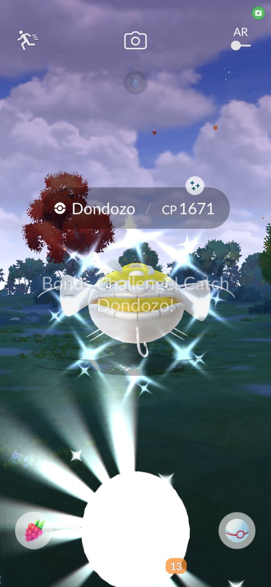FilthyPoke's tweet photo. No way! Free pass ftw. My 1st Shiny Dondozo! 💫🐋🐳#PokémonGo #ShinyPokémon https://t.co/55sqhrSbC3