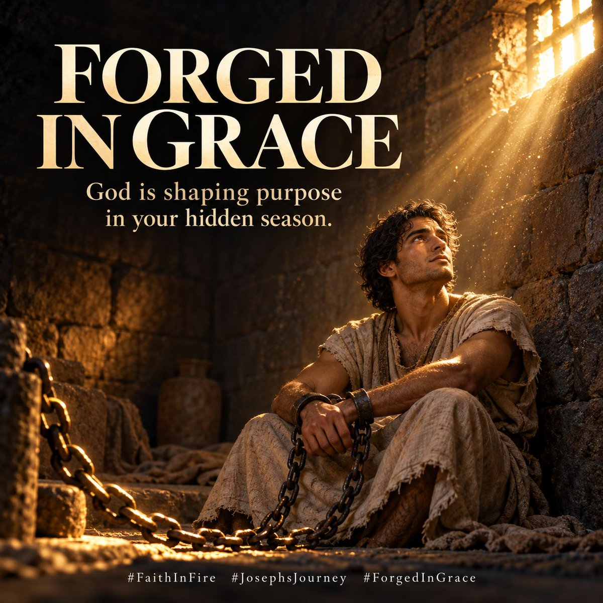 AofSWMO's tweet photo. Ever felt like the world has handed you a false accusation or forgotten you in a quiet season? Remember Joseph—those painful iron chains were just the furnace shaping a purpose we couldn’t see yet. How has God been refining your story in the hidden moments? #FaithInFire https://t.co/6aST3N3Lc2