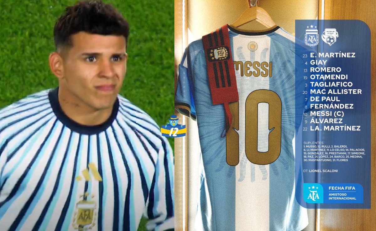 la12tuittera's tweet photo. 🇦🇷LEO FLORES, suplente en el partido despedida de LIONEL MESSI en el que el capitán será TITULAR por última vez de Albiceleste. https://t.co/a2haxDOWOy