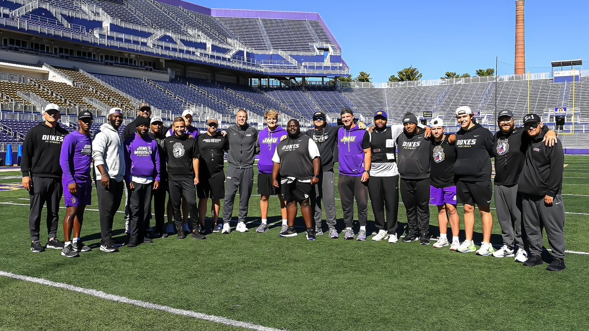 JMUFootball's tweet photo. We're lucky to have these exemplary leaders guiding our program.

#GoDukes | #NationalCoachesDay https://t.co/nrUV2pocBM