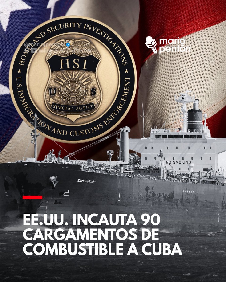 MarioJPenton's tweet photo. #ULTIMAHORA - 🚨 EE.UU. INCAUTA 90 CARGAMENTOS DE COMBUSTIBLE QUE TENÍAN COMO DESTINO CUBA

Autoridades federales estadounidenses anunciarán este miércoles en Miami la incautación administrativa de 90 cargamentos de combustible valorados en aproximadamente 2,8 millones de dólares, que presuntamente iban destinados a una entidad cubana sancionada.

Según Homeland Security Investigations (HSI), los cargamentos contenían destilados medios mezclados con biodiésel y habrían intentado ser exportados ilegalmente a Cuba como parte de un presunto esquema para evadir las sanciones estadounidenses.

Representantes de HSI, Aduanas y Protección Fronteriza (CBP) y la Oficina de Industria y Seguridad (BIS) del Departamento de Comercio ofrecerán una conferencia de prensa este miércoles 7 de octubre en Miami para explicar la operación y mostrar los productos incautados.

⚠️ Por ahora, el comunicado no identifica a la entidad cubana sancionada que recibiría el combustible ni explica quién estaba realizando los envíos. Esas son dos de las principales preguntas pendientes.

La noticia llega en momentos de severa escasez de combustible y prolongados apagones en Cuba, y mientras Washington incrementa la presión económica sobre La Habana.

📌 Estaremos pendientes de los detalles que revelen las autoridades federales.

#Cuba #EstadosUnidos #Miami #HSI #CBP #Combustible #Sanciones #CrisisEnCuba #MarioPenton
