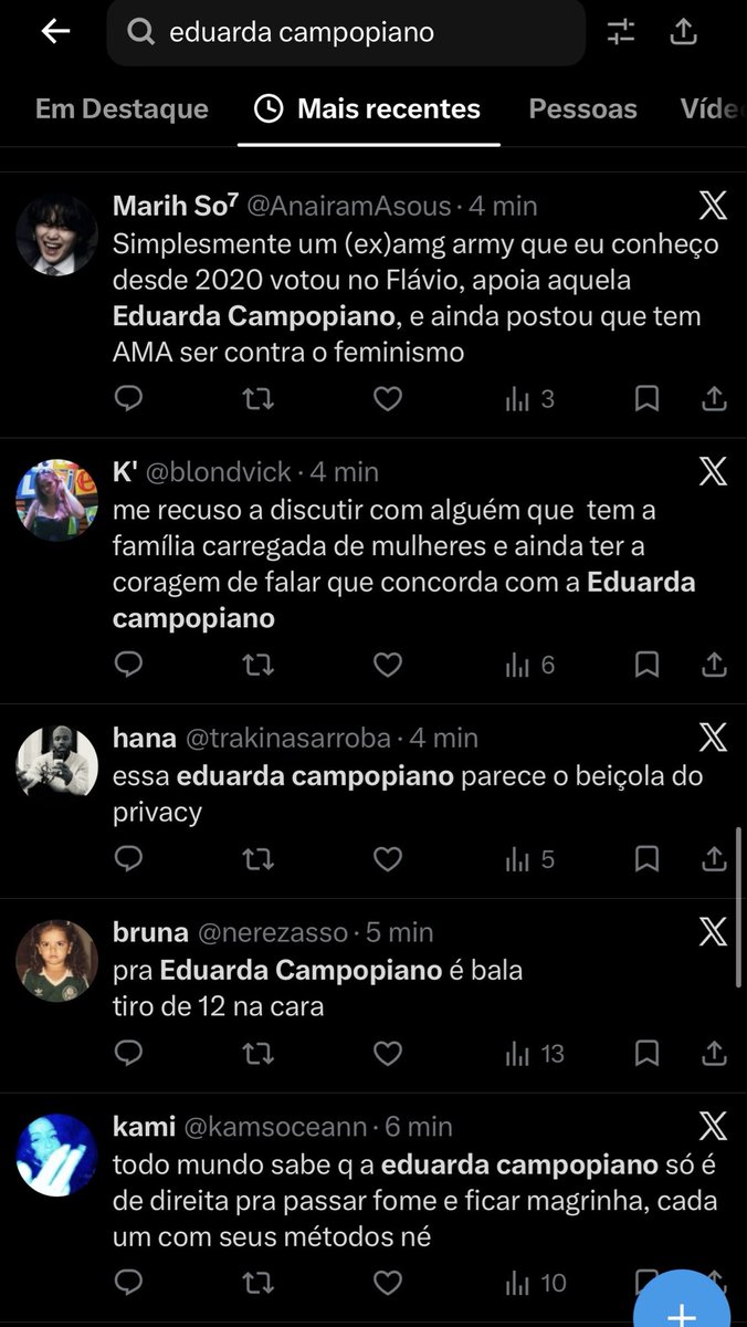 flb_dc's tweet photo. Gente o q estão fazendo com a @DudaCampopiano é absurdo. Coloquei o nome dela na lupa e em menos de um minuto já deu pra ver o nível dos ataques. É mt gente destilando ódio por trás de perfil fake, achando q está lacrando. Aceitem q ela foi a deputada estadual mais votada de SP https://t.co/U0sZshce2u