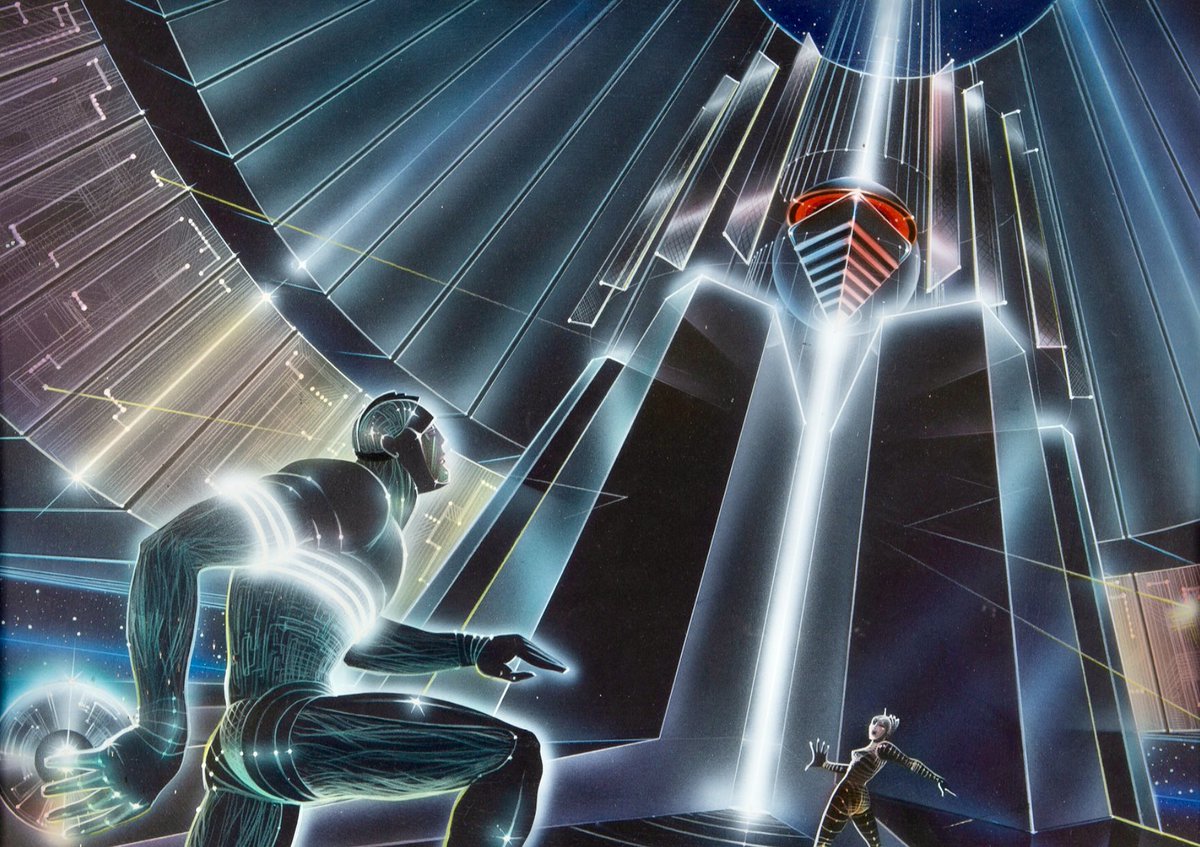 retroscifiart's tweet photo. Concept art by Peter Lloyd for TRON (Walt Disney, 1982) https://t.co/cSGGCqaipO