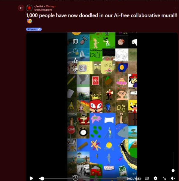 BrianDevoor's tweet photo. Anti-AI's subreddit created their own MEMEBOARD app where people take up space with Human Art?

Their site is growing in popularity each day, and TONS of people are rallying with it

Website: https://t.co/PBcavDnO23

All fees to the stacked creator:
https://t.co/wNCPLkZYRF

https://t.co/V7giLW2RY4