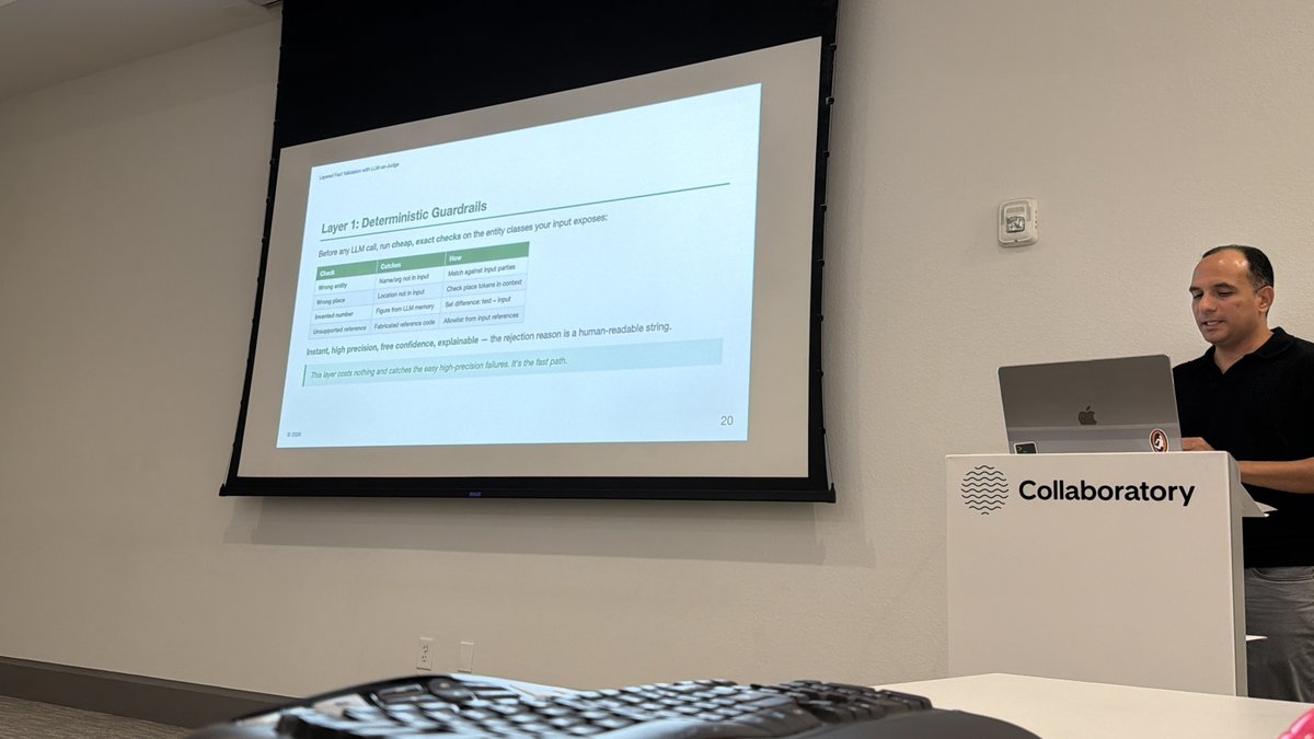 SWFLCoders's tweet photo. A huge thank you to 👨🏻‍💻 Percy Brea for presenting at our September SWFL Coders meetup! ❤️

Percy walked us through Layered Fact Validation with LLM as Judge and showed us practical ways to catch hallucinations and make AI outputs more trustworthy.
Thank you! 👩🏻‍💻✨👨🏻‍💻 https://t.co/5UfGN37pNj