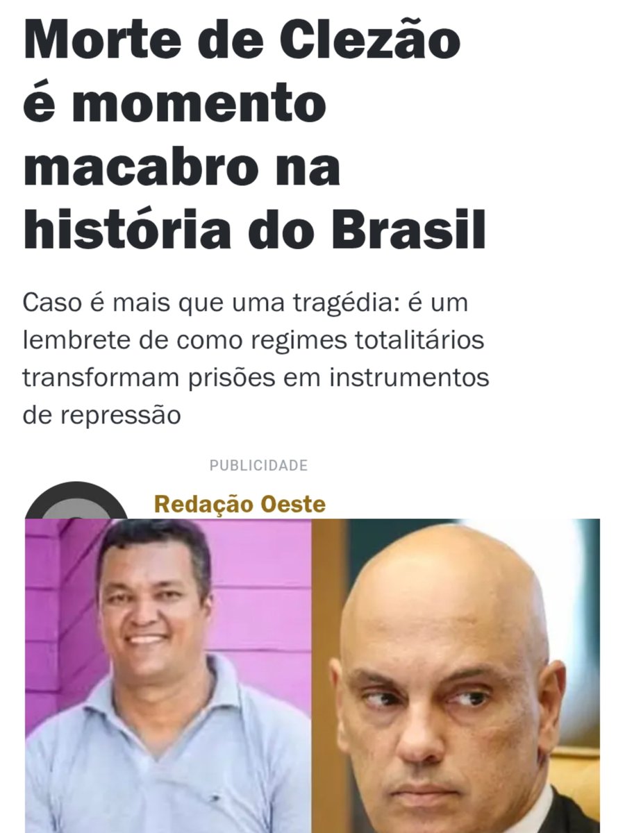 joelsonp23's tweet photo. @allanconta5 @resumosbrasil Clezao 🇧🇷 morreu na cadeia esperando resposta sobre sua comorbidade https://t.co/2UQ9LSUIGd