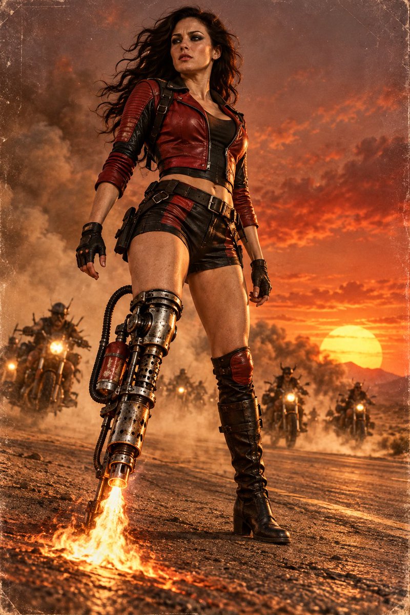hansgruberhitit's tweet photo. Film 2: Planet Terror III: Desert Hell Ride
A buried DC-2 lab cracks open beneath the Sonoran Desert. Cherry Darling gets a flamethrower leg, rides with Pistolero, and burns a path to an abandoned Phoenix drive-in.
#GrindhouseVerse #PlanetTerror #CherryDarling #Pistolero https://t.co/ywmDCNLSFX