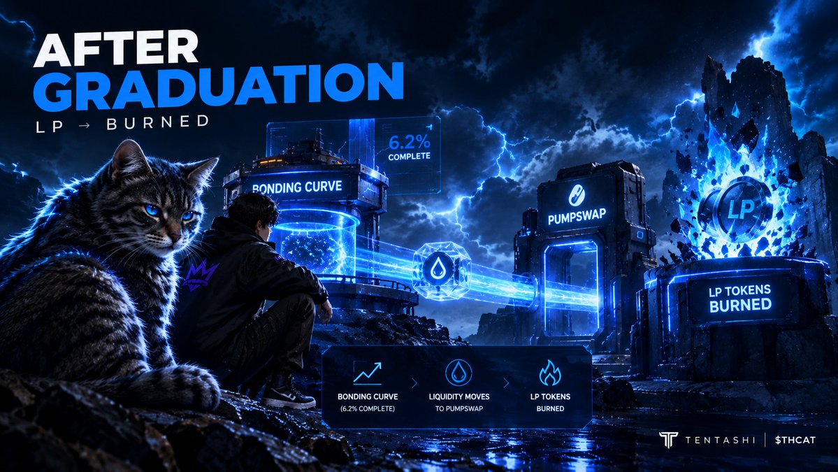 Marvin_ekeh's tweet photo. @buythcat Liquidity setup is probably the detail I'd pay closest attention to.

The site says liquidity moves to PumpSwap after graduation, with the LP tokens burned.

So the interesting part isn't just “fair launch” — it's what happens to the liquidity once the curve is finished. https://t.co/4njSL3kAKY