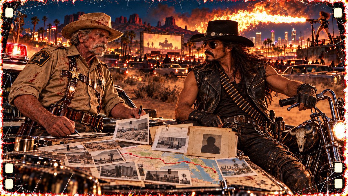 hansgruberhitit's tweet photo. Phoenix J.T. keeps the Bone Shack at 82 degrees and insists it's practically freezing. Earl and Pistolero recognize each other without saying why, and Earl adds another page to his El Paso file.
Well... that's probably not good.
#GrindhouseVerse #CherryDarling #Pistolero https://t.co/sSnufSiHrE
