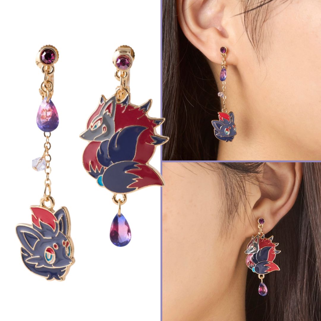 mecchaJP's tweet photo. 🎃🖤 The Perfect Little Spooky Touch. 👻 
Pokémon Halloween 2026 Magic Hour Illusion!  Earrings Zorua &amp; Zoroark 🖤 Available at the link below!
🛑 https://t.co/iLfnyZd7iO 

#Pokemon #Zorua #Zoroark #Halloween https://t.co/HimMVfedsC
