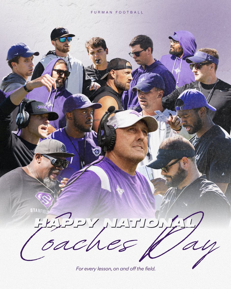PaladinFootball's tweet photo. For every early morning, every word of encouragement, and every lesson beyond the game - thank you, coaches. ๐
Happy National Coaches Day!
#EliteIsTheStandard | #FUAllTheTime https://t.co/IbsddttZAC