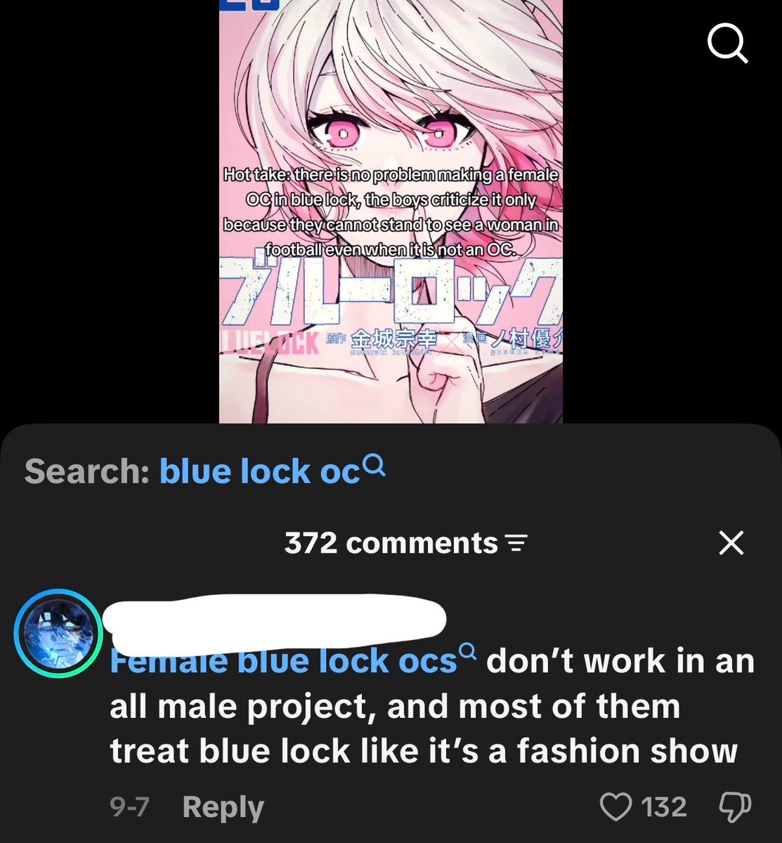 nljiros's tweet photo. I will rest when blue lock fans realize having a female oc in the blue lock project while being cute and stylized is a non issue https://t.co/HvMfGAXesj